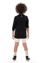 Boys Black Squash T-Shirt Sporty Long Sleeve Top | ANJA Sportswear