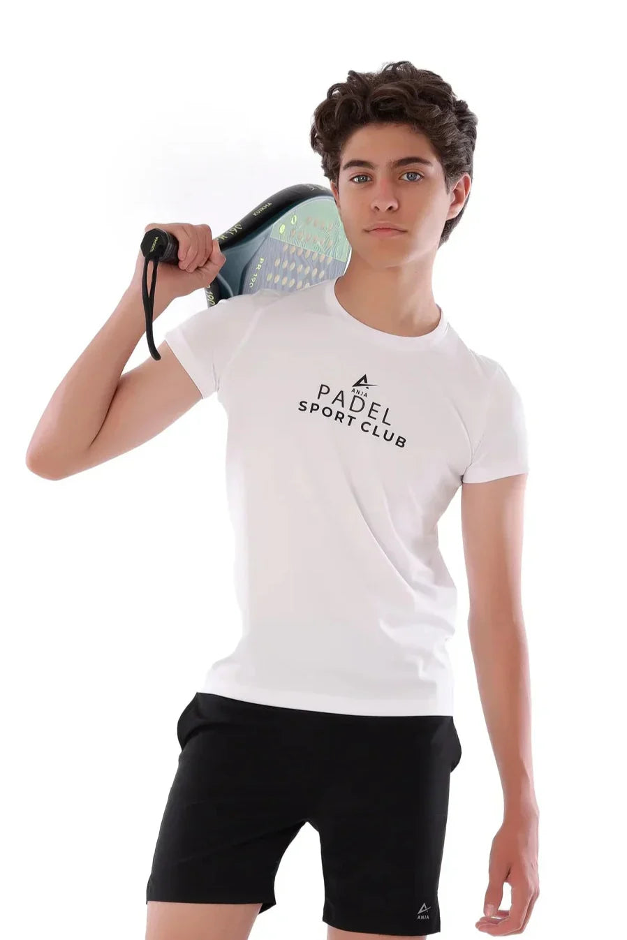 Boys White Padel Sport Club T-Shirt Sporty Athletic Top | ANJA Sportswear