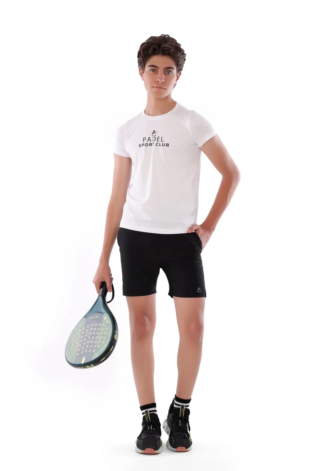 Boys White Padel Sport Club T-Shirt Sporty Athletic Top | ANJA Sportswear