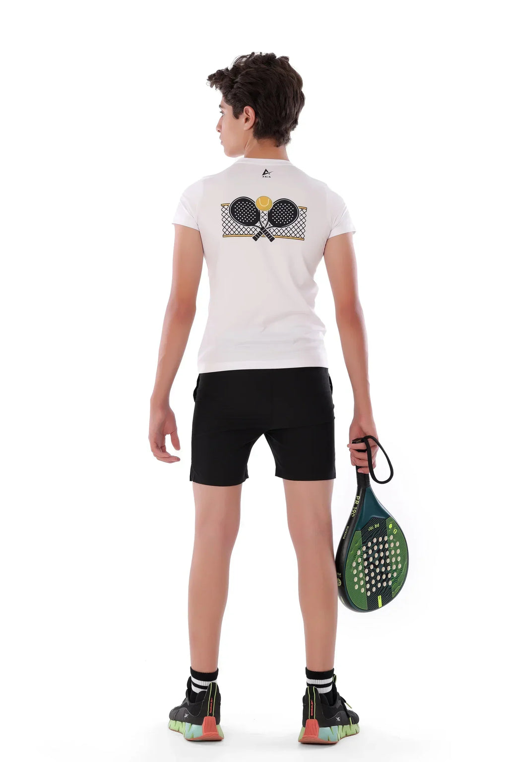 Boys White Padel Sport Club T-Shirt Sporty Athletic Top | ANJA Sportswear
