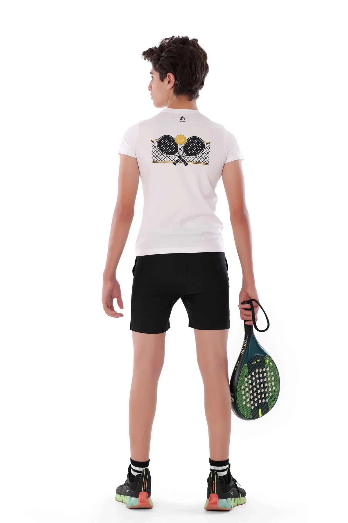 Boys White Padel Sport Club T-Shirt Sporty Athletic Top | ANJA Sportswear