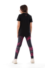 Girls Black Padel T-Shirt Sporty Athletic Top | ANJA Sportswear