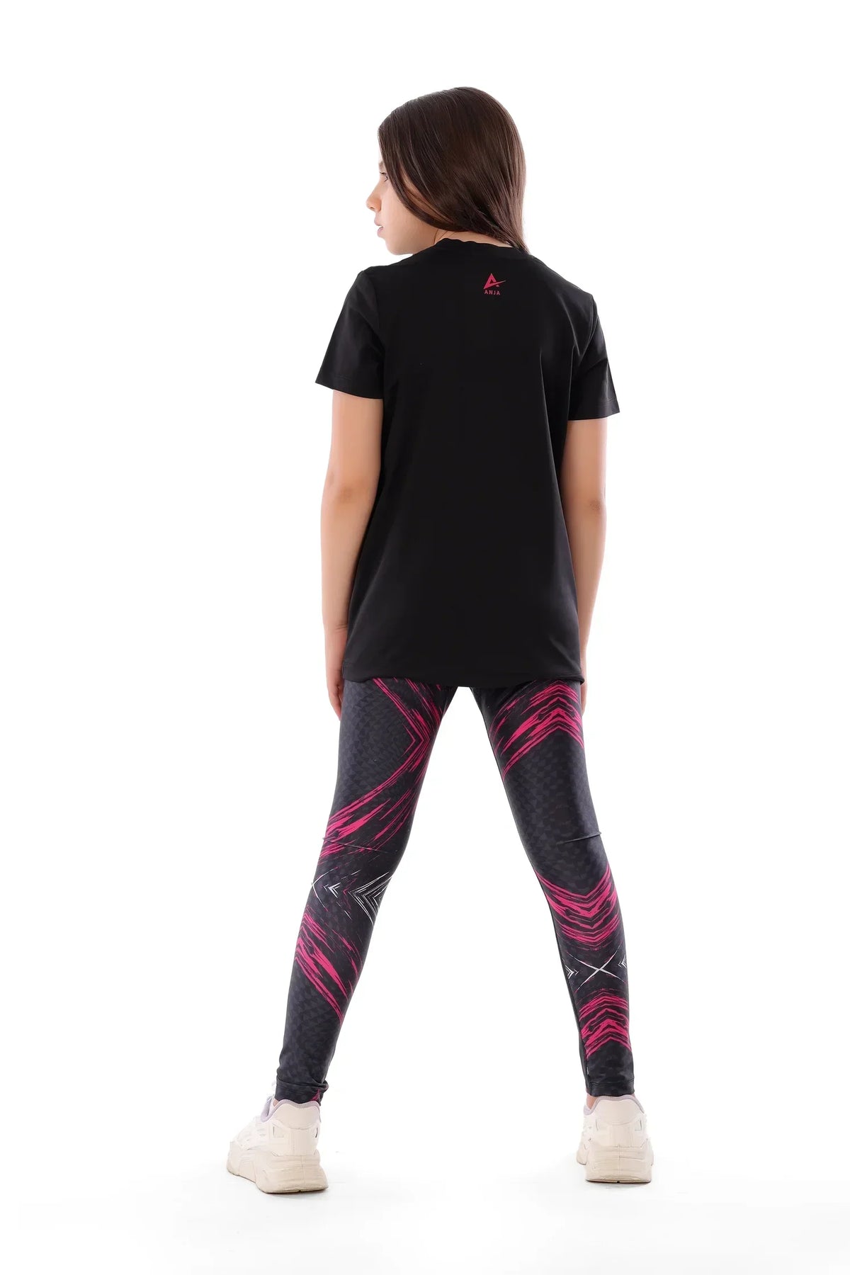 Girls Black Padel T-Shirt Sporty Athletic Top | ANJA Sportswear