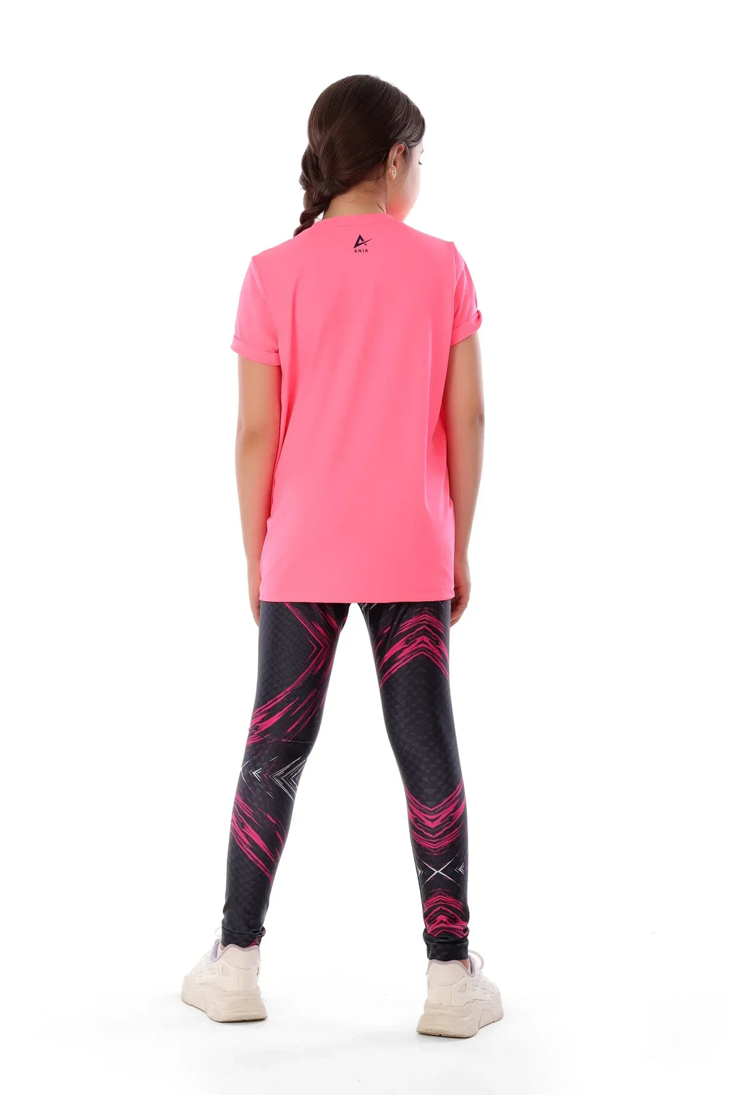 Girls Neon Pink Padel Champion T-Shirt Sporty Graphic Top | ANJA Sportswear