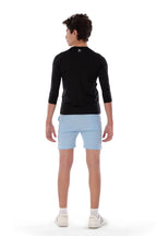 Boys Black Retro Padel Racket T-Shirt Sporty long Sleeve Top | ANJA Sportswear