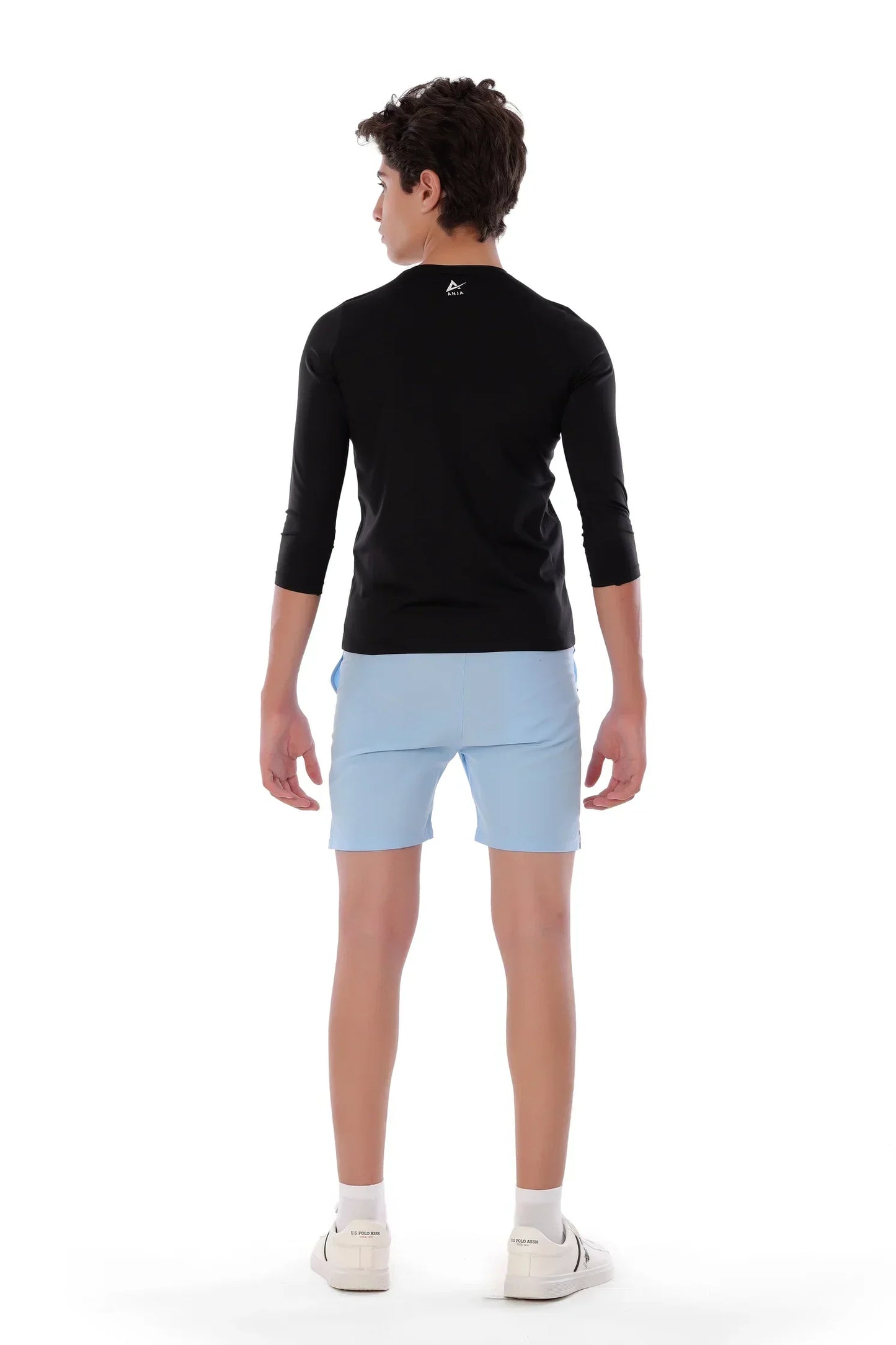 Boys Black Retro Padel Racket T-Shirt â€“ Sporty long Sleeve Top | ANJA Sportswear