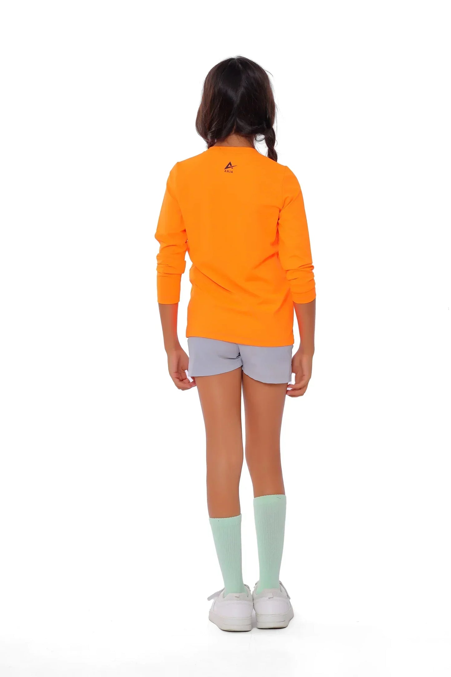 Girls Orange Long Sleeve Sporty T-Shirt â€“ Athletic Top | ANJA Sportswear