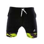 Girls Sporty Shorts with Neon Green pattern Kids Athletic Double-Layer Bottoms | ANJA Sportswear