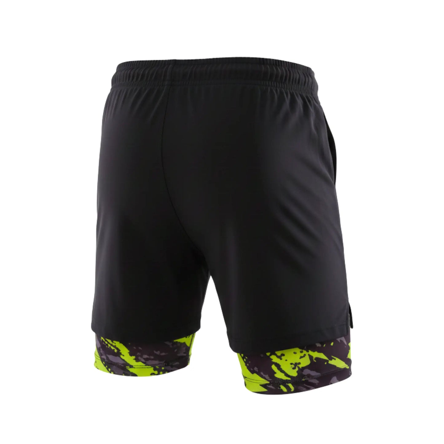 Girls Sporty Shorts with Neon Green pattern â€“ Kids Athletic Double-Layer Bottoms | ANJA Sportswear