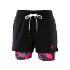 Girls Sporty Shorts with Neon Green pattern Kids Athletic Double-Layer Bottoms | ANJA Sportswear