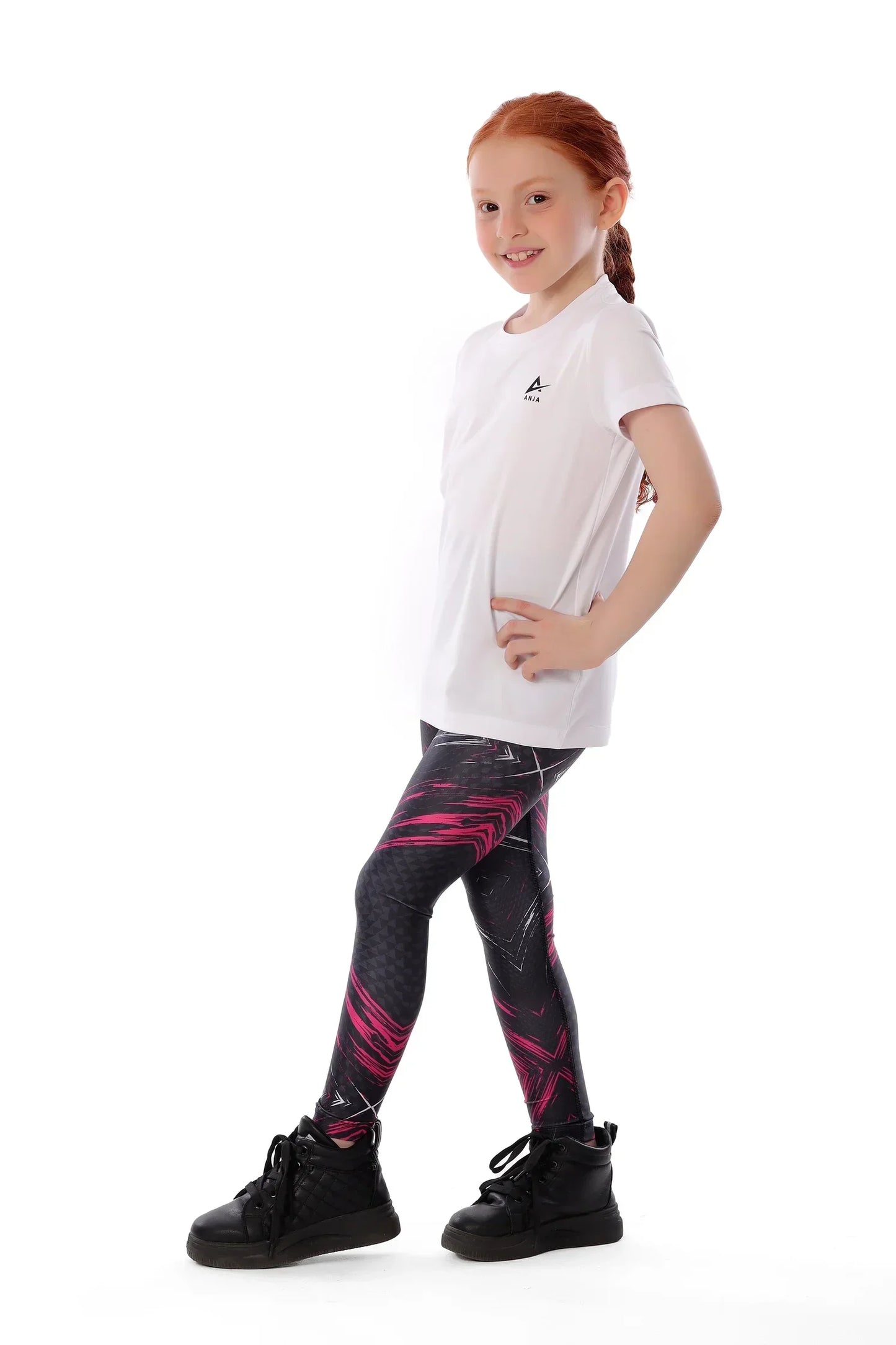 Girls Basic Sporty Kids T-Shirt â€“ Athletic Short Sleeve Top | ANJA Sportswear