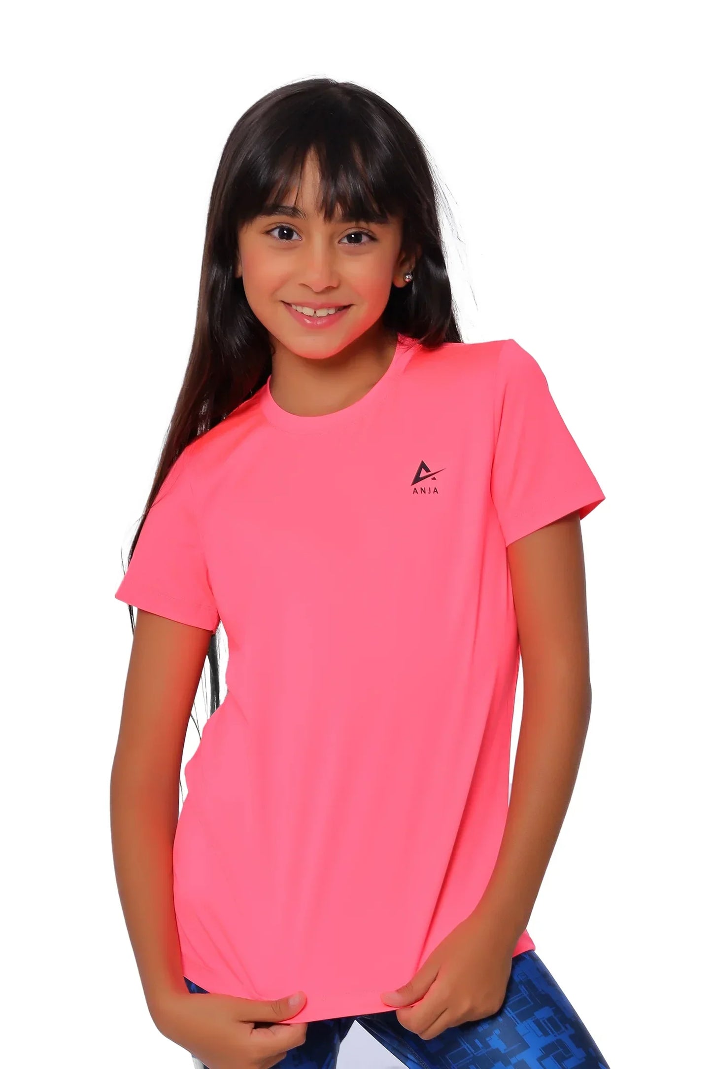 Girls Basic Sporty Kids T-Shirt â€“ Athletic Short Sleeve Top | ANJA Sportswear
