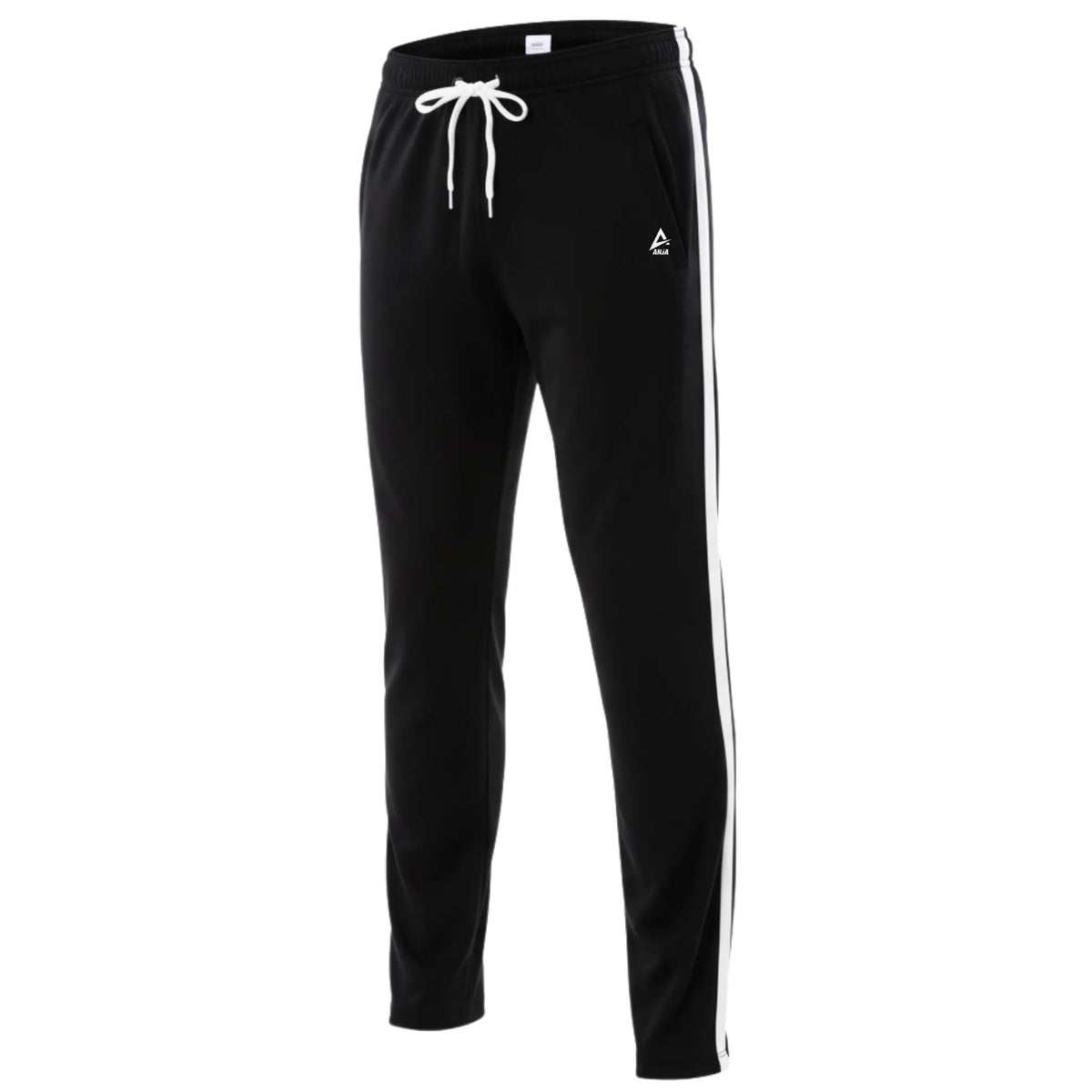Boys Black Stripe Track Pants â€“ Sporty Side Stripe Joggers for kids | ANJA Sportswear