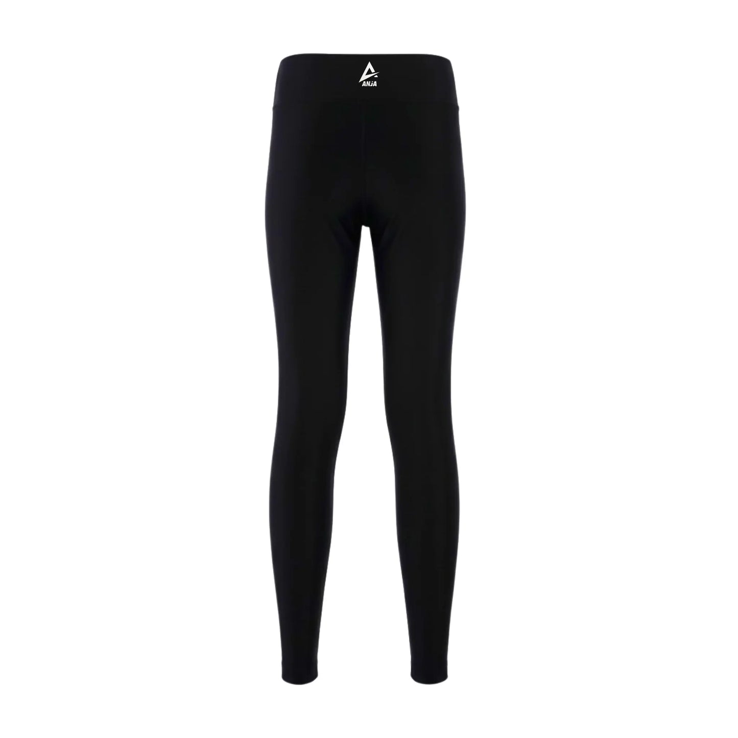 Black leggings with a brand logo on a white background