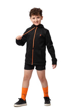Boys Black Zip-Up Sweatshirt â€“ Sporty Contrast Trim Jacket | ANJA Sportswear