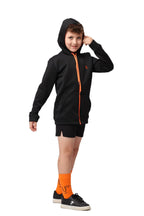 Boys Black Zip-Up Sweatshirt â€“ Sporty Contrast Trim Jacket | ANJA Sportswear