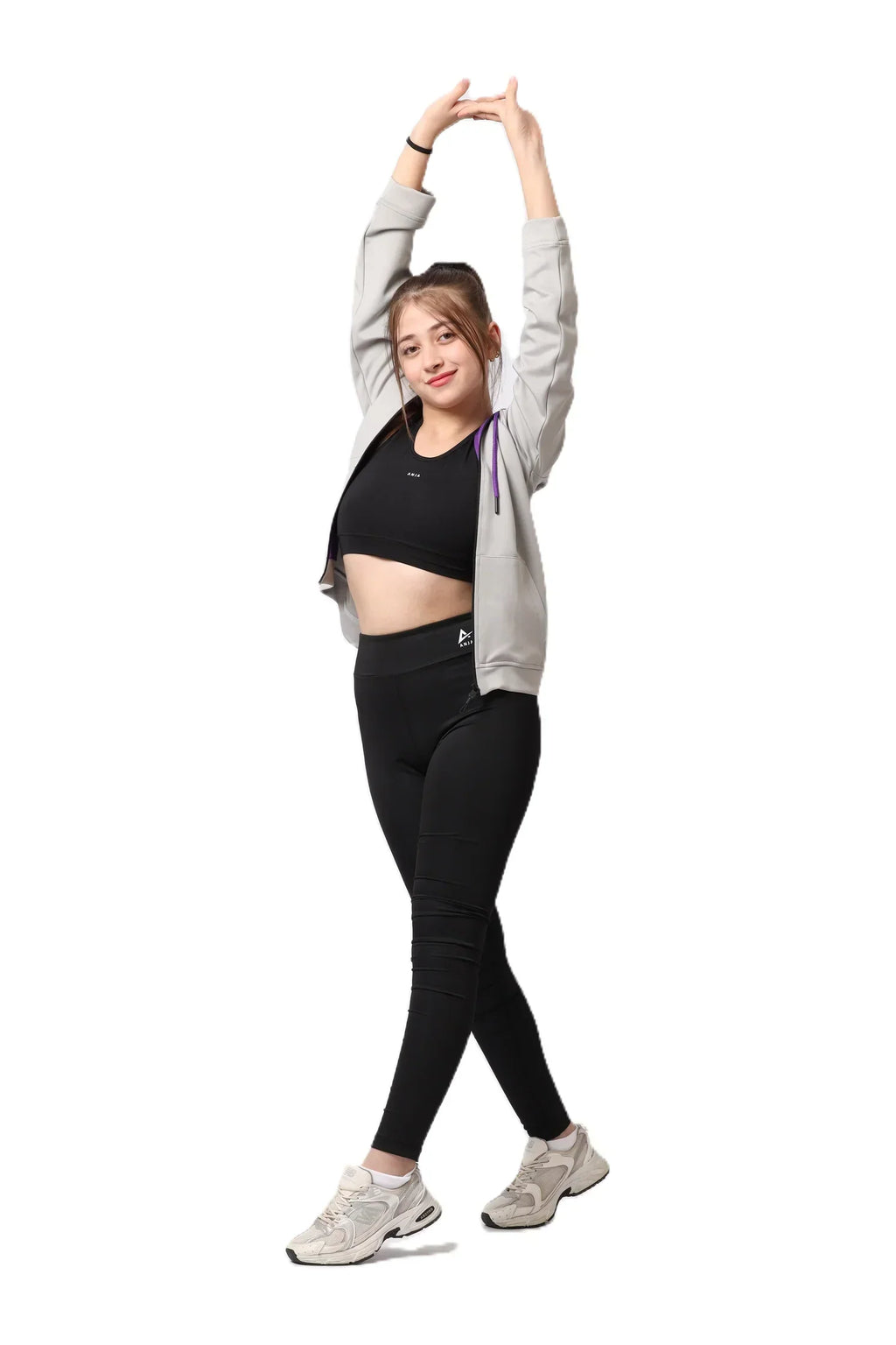 Girls  Zip-Up Sweatshirt â€“ Sporty Contrast Trim Jacket | ANJA Sportswear