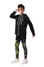 Boys Black Zip-Up Sweatshirt â€“ Sporty Contrast Trim Jacket | ANJA Sportswear