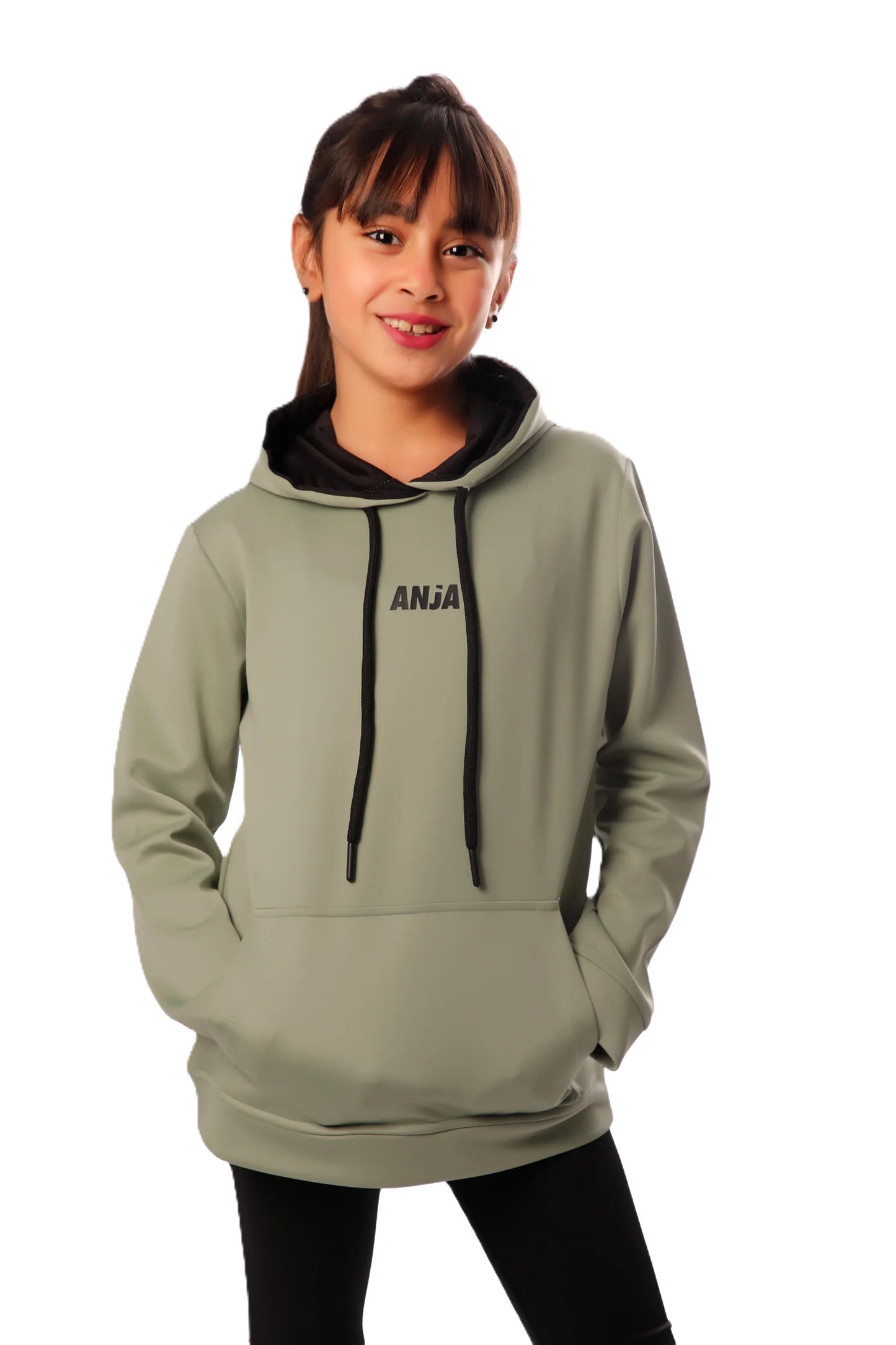 Girls Hoodie - Sporty Pullover with Contrast Drawstrings
