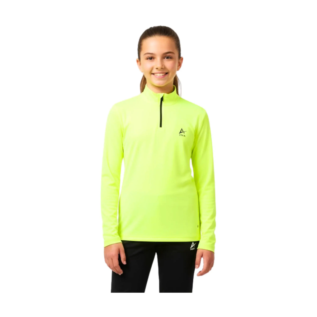 Girls Basic Quarter-Zip Performance Top â€“ Sporty Long Sleeves | ANJA Sportswear