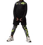 Girls Black & White Pattern T-Shirt â€“ Sporty Long Sleeve Top | ANJA Sportswear