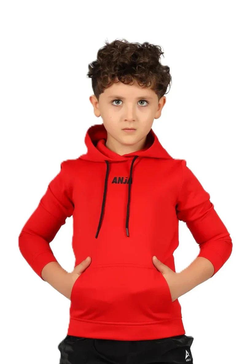 Boys Hoodie â€“ Sporty Pullover with Contrast Drawstrings | ANJA Sportswear