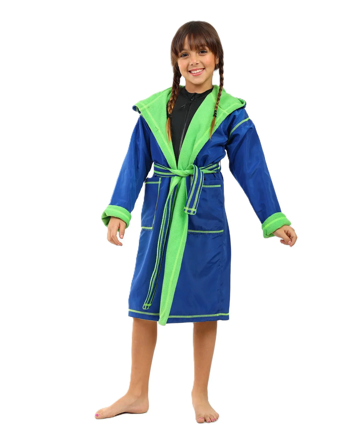 Girls Hooded Swim Robe â€“ Quick-Dry Changing Coat | ANJA Sportswear