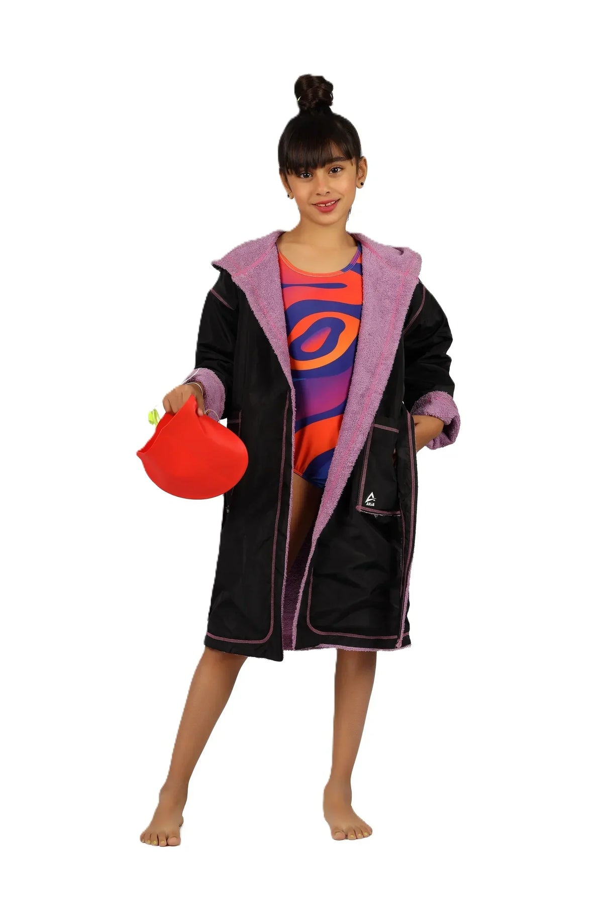 Girls Hooded Swim Robe â€“ Quick-Dry Changing Coat | ANJA Sportswear