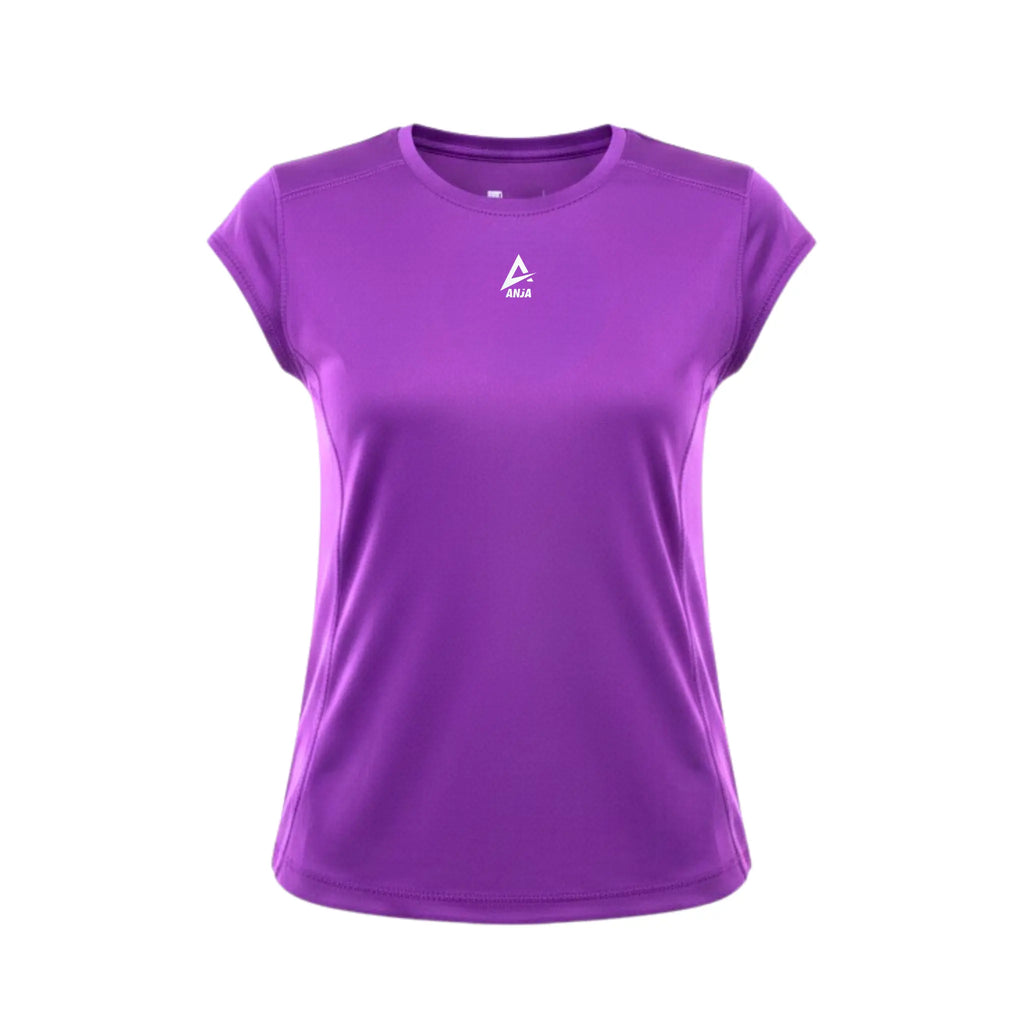 Girls Performance T-Shirt with Cap Sleeves â€“ Sporty Athletic Top | ANJA Sportswear