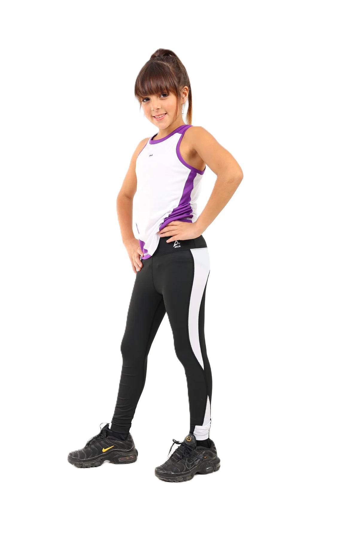 Girls Sleeveless Performance T-Shirt â€“ Two-Tone Top | ANJA Sportswear