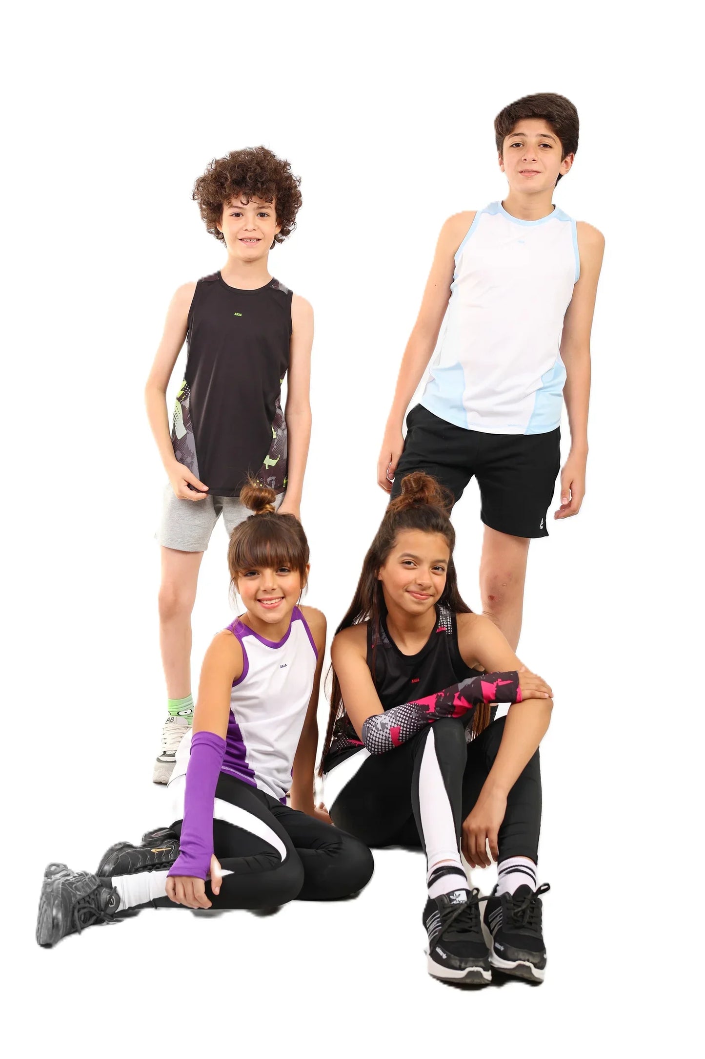 Girls Sleeveless Performance T-Shirt – Two-Tone Top