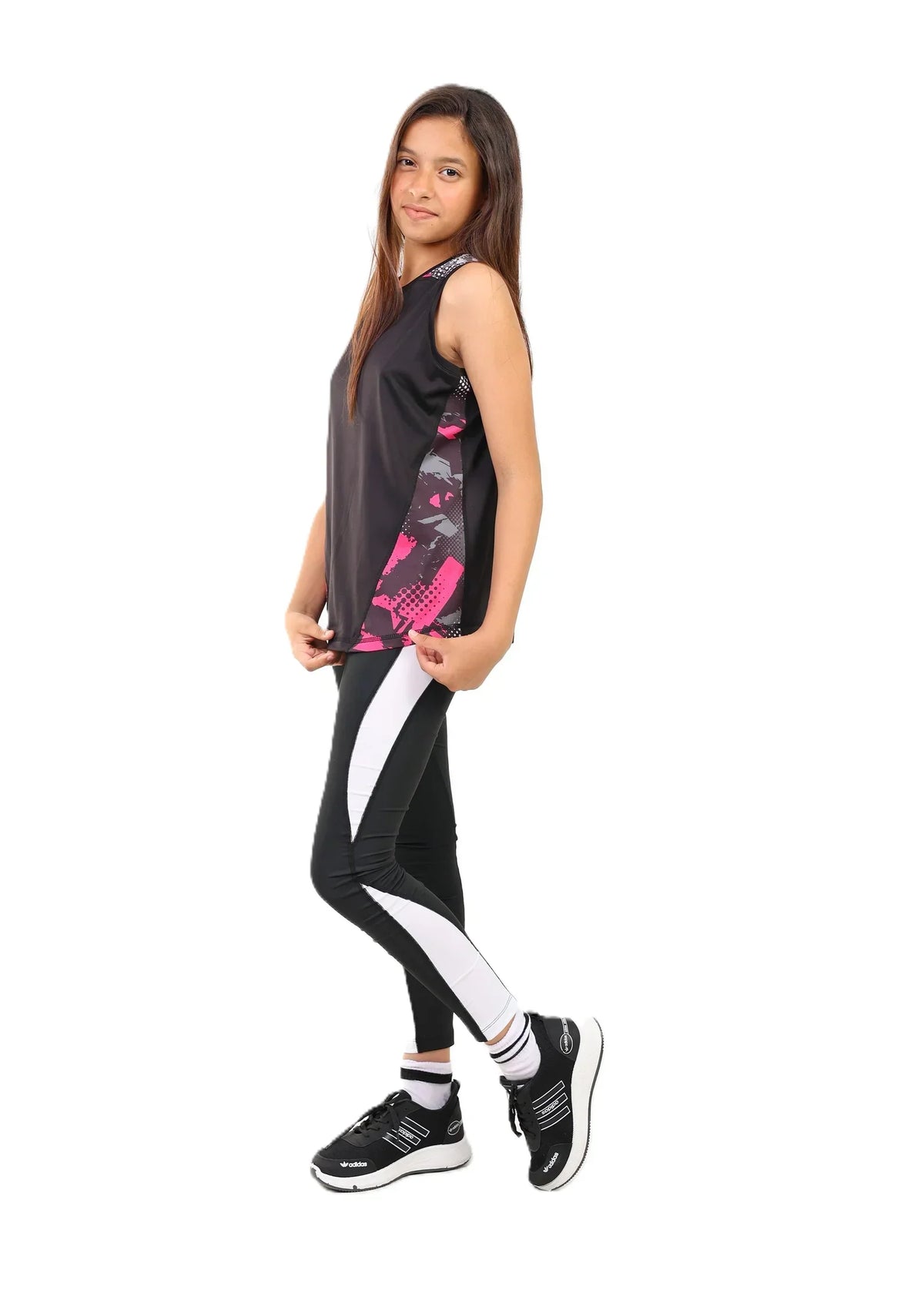 Girls Sleeveless Performance T-Shirt â€“ Two-Tone Top | ANJA Sportswear
