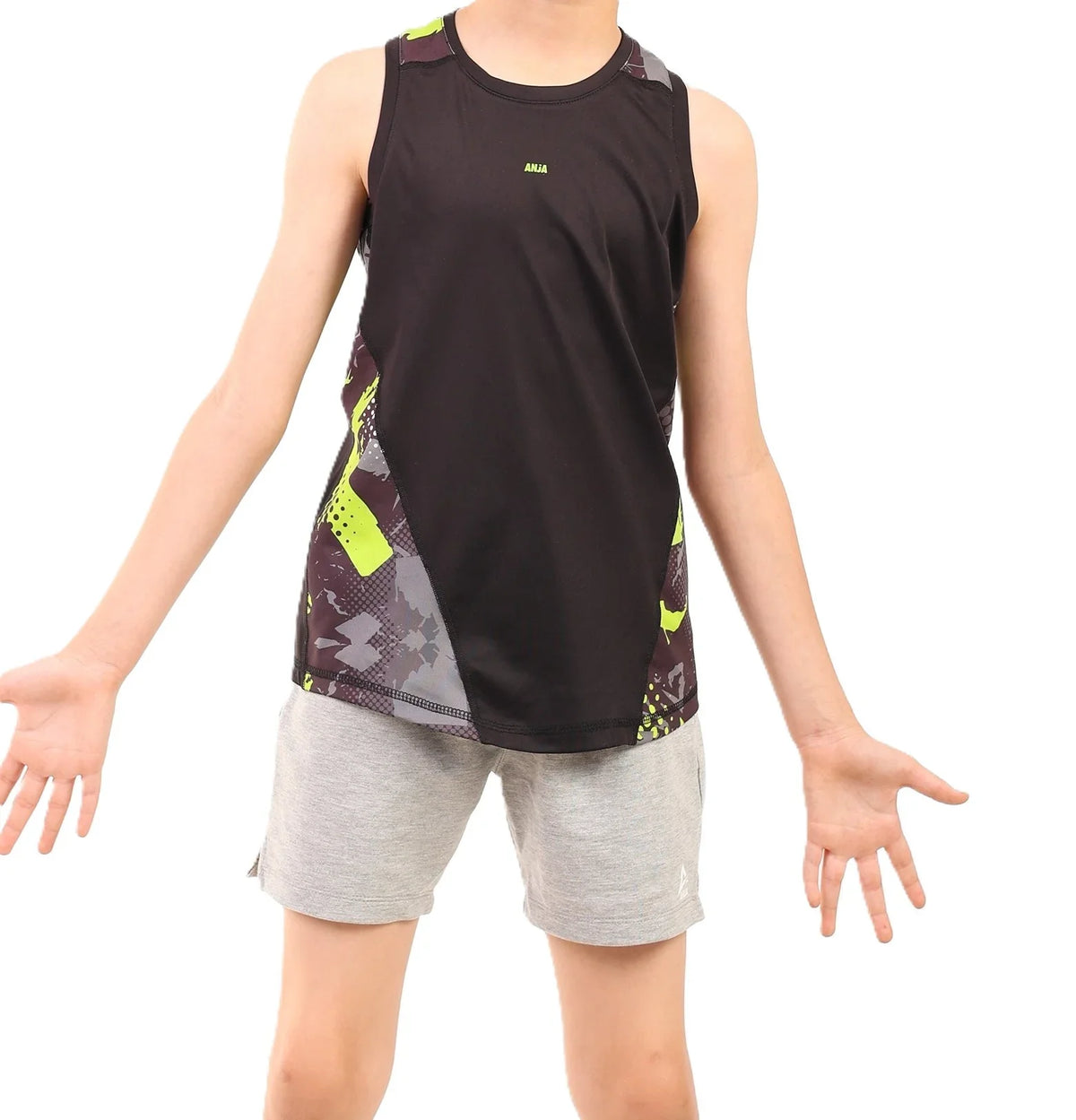 Girls Sleeveless Performance T-Shirt â€“ Two-Tone Top | ANJA Sportswear