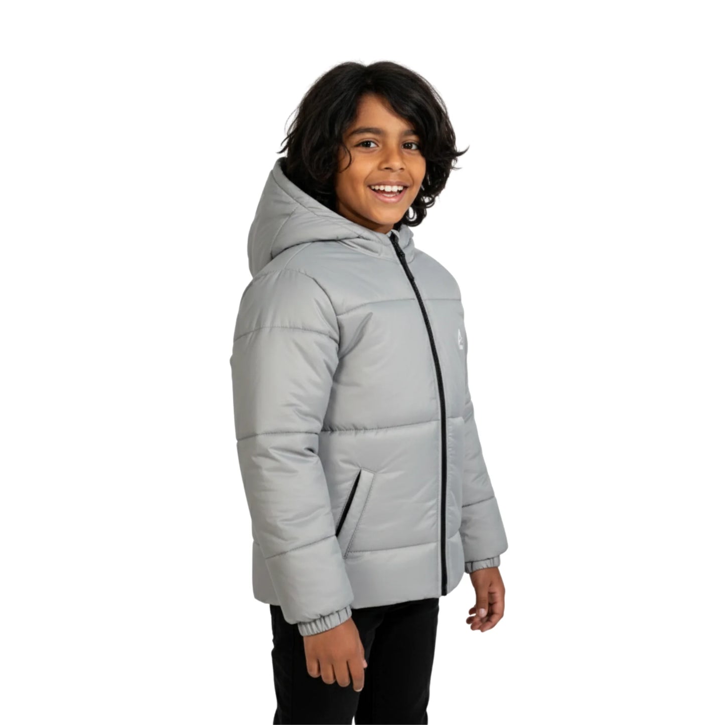 Boys Puffer Jacket – Hooded Quilted Winter Coat with Front Zip