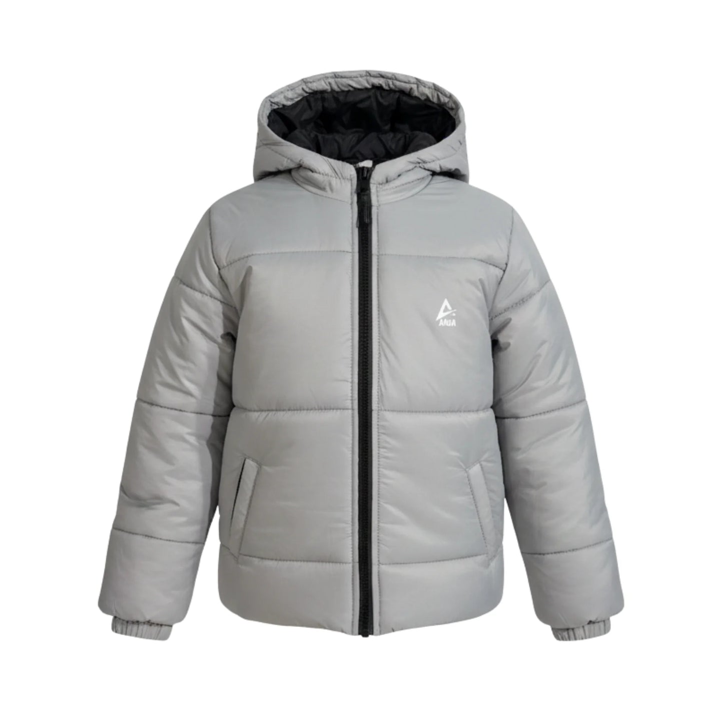 Boys Puffer Jacket – Hooded Quilted Winter Coat with Front Zip