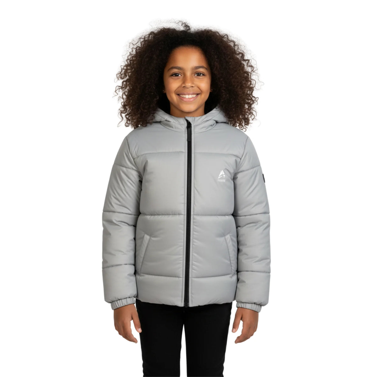 Girls Puffer Jacket  Hooded Quilted Winter Coat with Front Zip | ANJA Sportswear