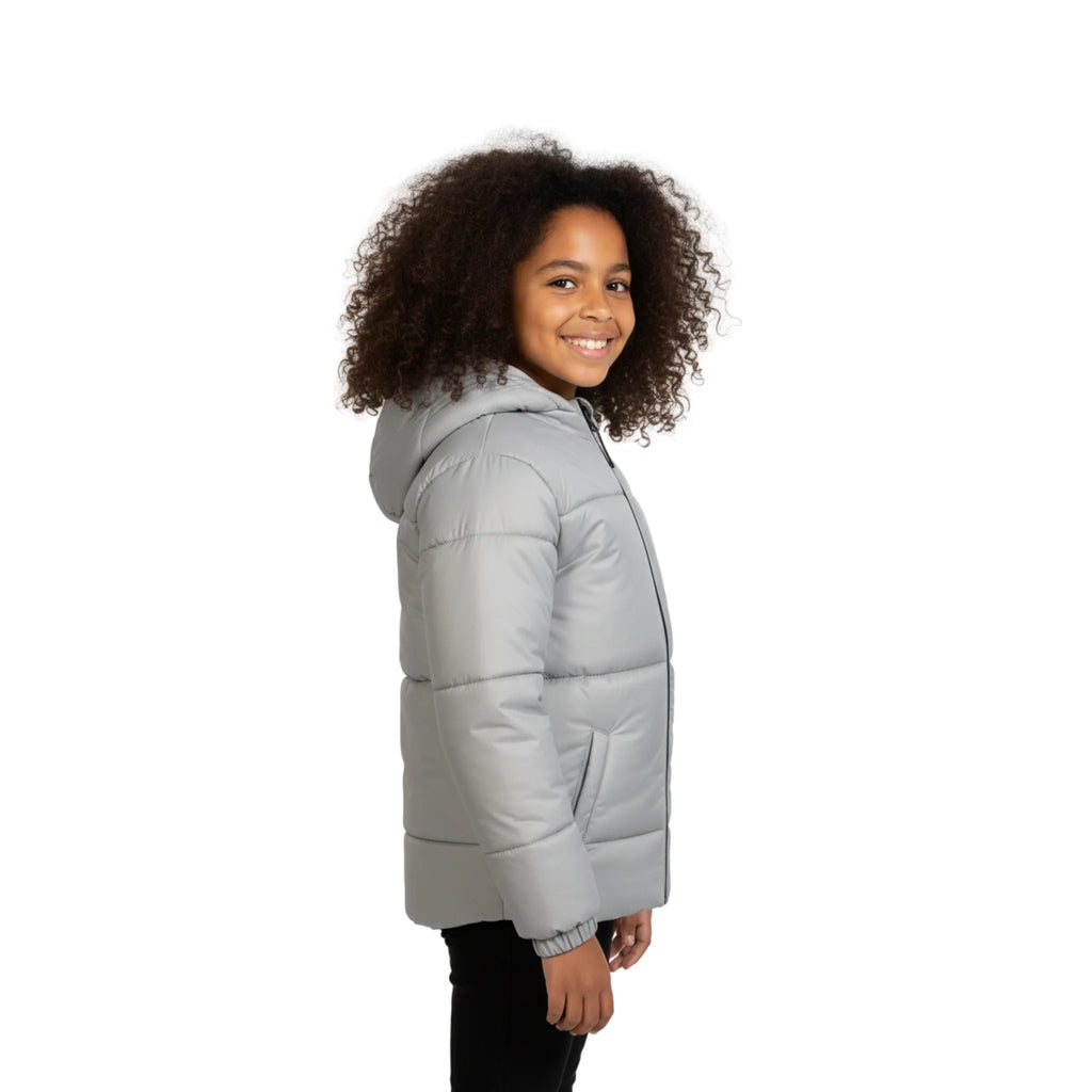 Girls Puffer Jacket â€“ Hooded Quilted Winter Coat with Front Zip | ANJA Sportswear