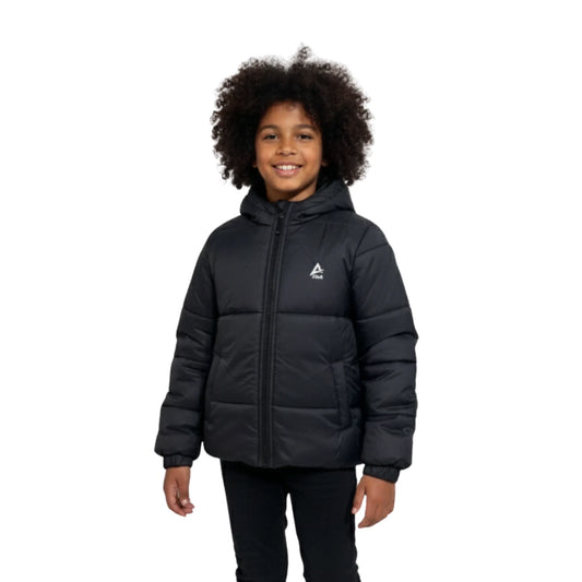 Boys Puffer Jacket – Hooded Quilted Winter Coat with Front Zip