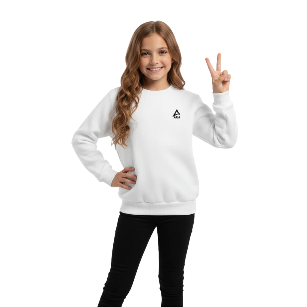 Girls Sweatshirt â€“ Classic Crewneck Pullover | ANJA Sportswear