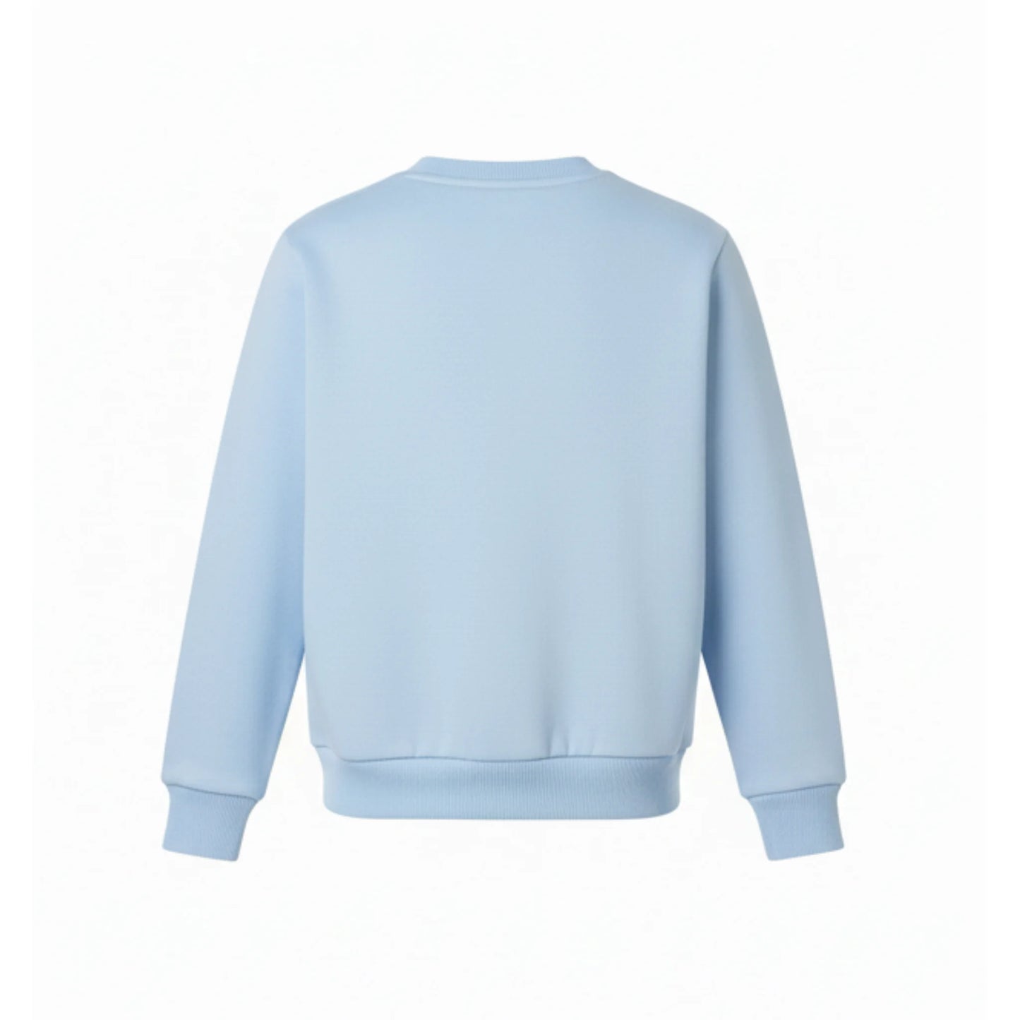 Light blue sweatshirt on a white background