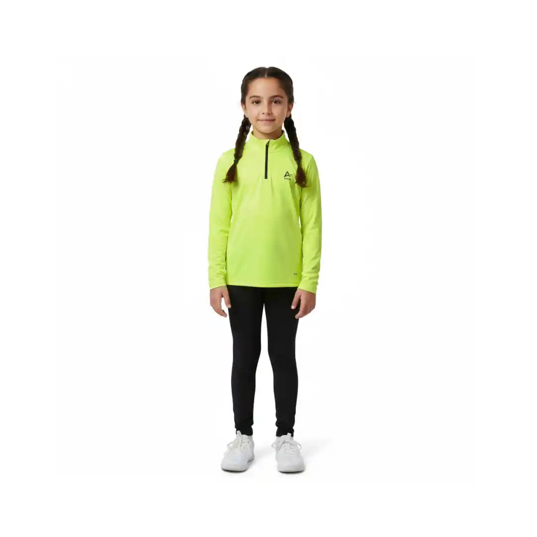 NeonYellow Black Girls Sporty Set