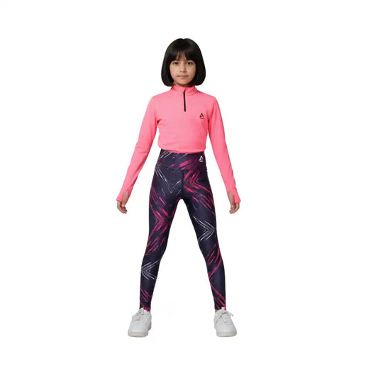 Pink Multicolor Girls Sporty Set