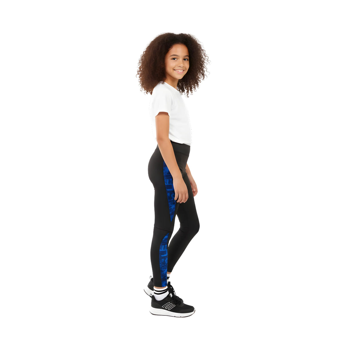 Girls Black and White Sport Leggings â€“ Athletic Stretch Fit | ANJA Sportswear
