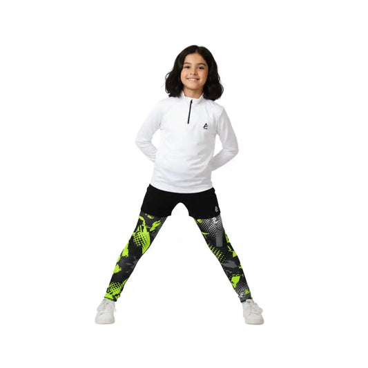 White Green Girls Sporty Set