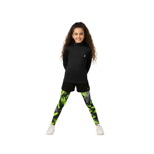 Neon Black Girls Sporty Set