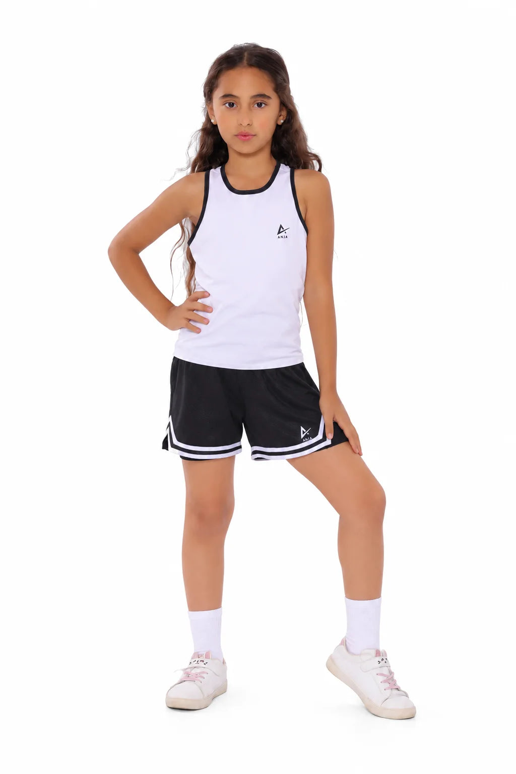 Girls single Stripe Kids Double LayerShorts – Sporty Performance Bottoms