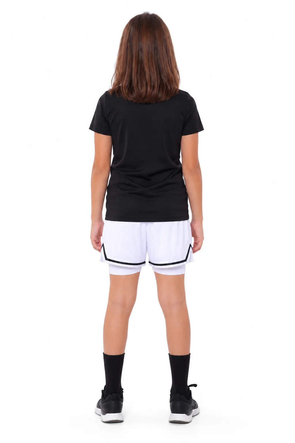 Girls single Stripe Kids Double LayerShorts – Sporty Performance Bottoms