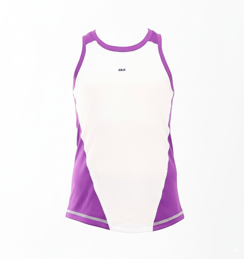 Girls Sleeveless Performance T-Shirt â€“ Two-Tone Top | ANJA Sportswear